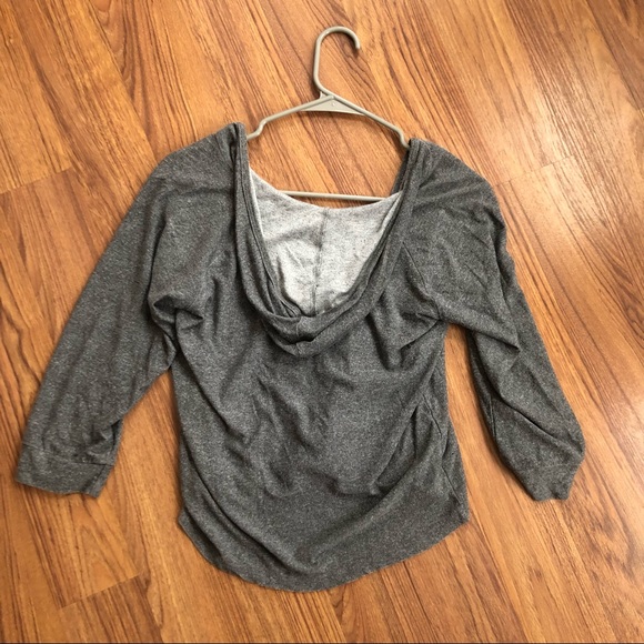 Wet Seal Cropped Hooded Top Gray - Picture 3 of 3